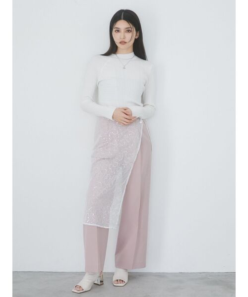 MURUA（ムルーア）の「リブパターンハイネックニット（ニット/セーター・レディース・ホワイト/ブラック/ブルー・FREE）」の13枚目の写真