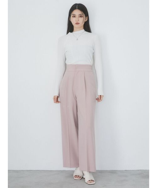 MURUA（ムルーア）の「リブパターンハイネックニット（ニット/セーター・レディース・ホワイト/ブラック/ブルー・FREE）」の14枚目の写真