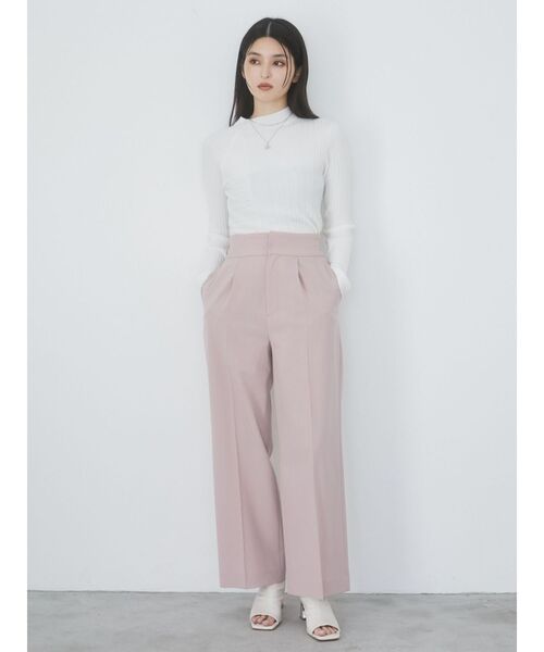 MURUA（ムルーア）の「リブパターンハイネックニット（ニット/セーター・レディース・ホワイト/ブラック/ブルー・FREE）」の15枚目の写真