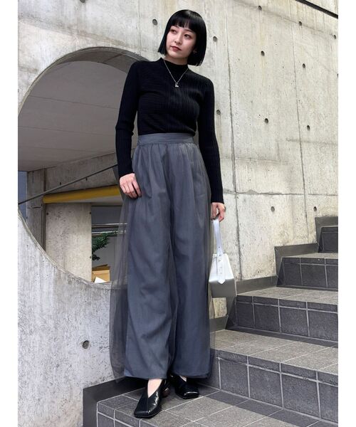 MURUA（ムルーア）の「リブパターンハイネックニット（ニット/セーター・レディース・ホワイト/ブラック/ブルー・FREE）」の19枚目の写真