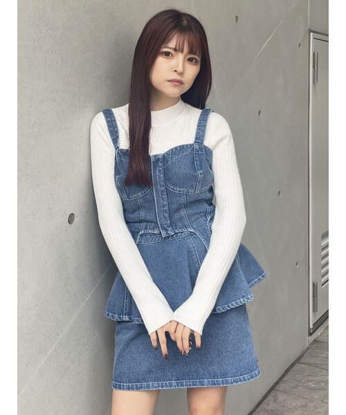 MURUA（ムルーア）の「リブパターンハイネックニット（ニット/セーター・レディース・ホワイト/ブラック/ブルー・FREE）」の20枚目の写真