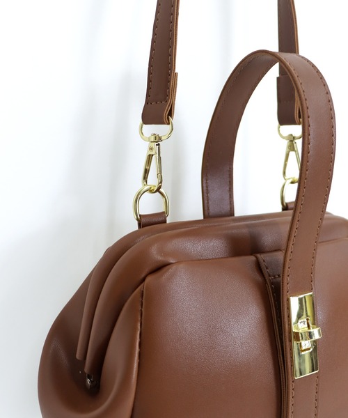 BLUEEAST（ブルーイースト）の「ワンハンドルがま口バッグ（ハンドバッグ・レディース・ブラウン/ブラック・FREE）」の19枚目の写真