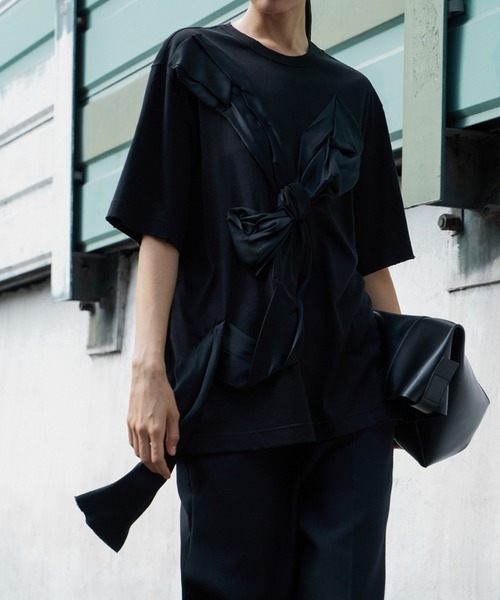 tシャツ Whispering Ribbon T-shirt / リボンTシャツ レディース セール】Whispering Ribbon T-shirt / リボンTシャツ（Tシャツ