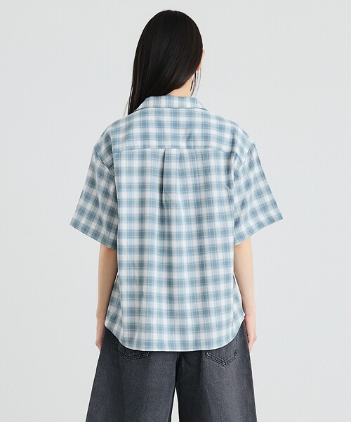 City Ambient Products（シティアンビエントプロダクツ）の「City Ambient Products: オープン カラー オンブレ チェック シャツ（シャツ/ブラウス・メンズ・ライトオリーブ/ブラック/ライトブルー・SMALL/MEDIUM/LARGE）」の8枚目の写真