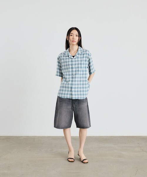 City Ambient Products（シティアンビエントプロダクツ）の「City Ambient Products: オープン カラー オンブレ チェック シャツ（シャツ/ブラウス・メンズ・ライトオリーブ/ブラック/ライトブルー・SMALL/MEDIUM/LARGE）」の10枚目の写真