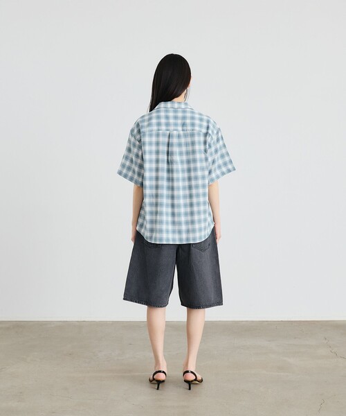 City Ambient Products（シティアンビエントプロダクツ）の「City Ambient Products: オープン カラー オンブレ チェック シャツ（シャツ/ブラウス・メンズ・ライトオリーブ/ブラック/ライトブルー・SMALL/MEDIUM/LARGE）」の12枚目の写真