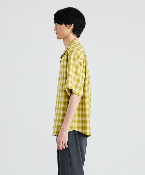 City Ambient Products（シティアンビエントプロダクツ）の「City Ambient Products: オープン カラー オンブレ チェック シャツ（シャツ/ブラウス・メンズ・ライトオリーブ/ブラック/ライトブルー・SMALL/MEDIUM/LARGE）」の16枚目の写真