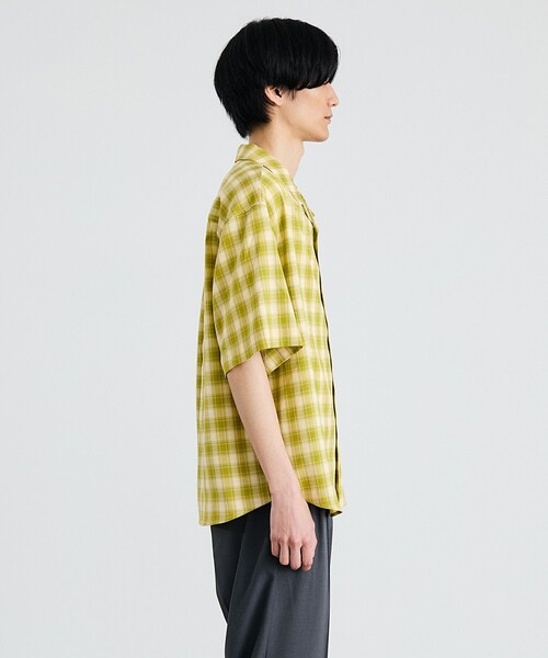 City Ambient Products（シティアンビエントプロダクツ）の「City Ambient Products: オープン カラー オンブレ チェック シャツ（シャツ/ブラウス・メンズ・ライトオリーブ/ブラック/ライトブルー・SMALL/MEDIUM/LARGE）」の18枚目の写真