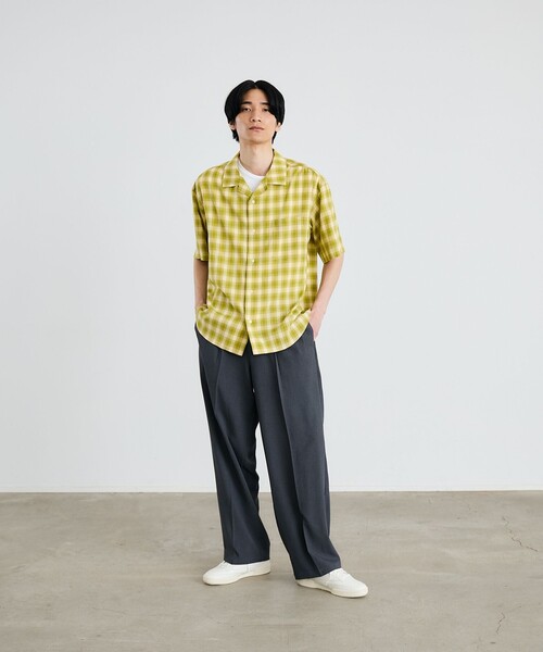City Ambient Products（シティアンビエントプロダクツ）の「City Ambient Products: オープン カラー オンブレ チェック シャツ（シャツ/ブラウス・メンズ・ライトオリーブ/ブラック/ライトブルー・SMALL/MEDIUM/LARGE）」の19枚目の写真