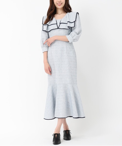 セール】2025春夏新作 ビッグカラーマーメイドワンピース