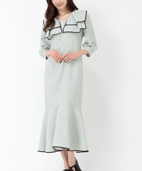 セール】2025春夏新作 ビッグカラーマーメイドワンピース（ワンピース