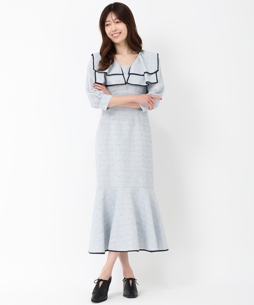 MISCH MASCH（ミッシュマッシュ）の「ビッグカラーマーメイドワンピース（ワンピース・レディース・ブルー/グリーン/イエロー・S/M）」の12枚目の写真