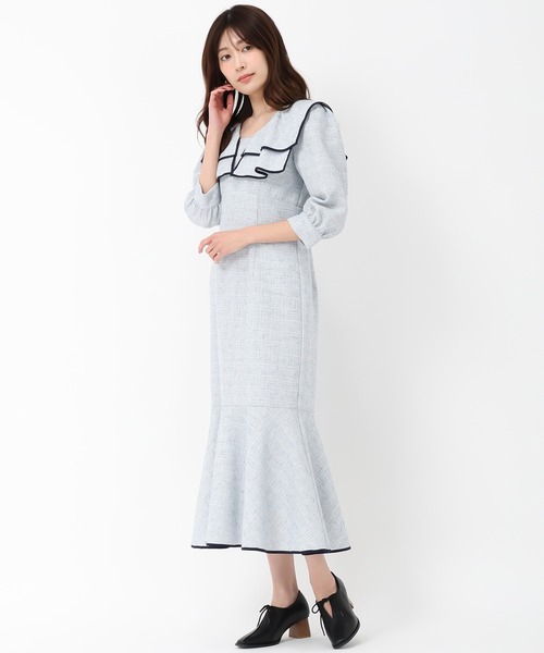 MISCH MASCH（ミッシュマッシュ）の「ビッグカラーマーメイドワンピース（ワンピース・レディース・ブルー/グリーン/イエロー・S/M）」の13枚目の写真