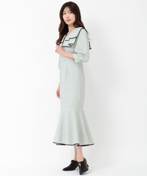 MISCH MASCH（ミッシュマッシュ）の「ビッグカラーマーメイドワンピース（ワンピース・レディース・ブルー/グリーン/イエロー・S/M）」の14枚目の写真