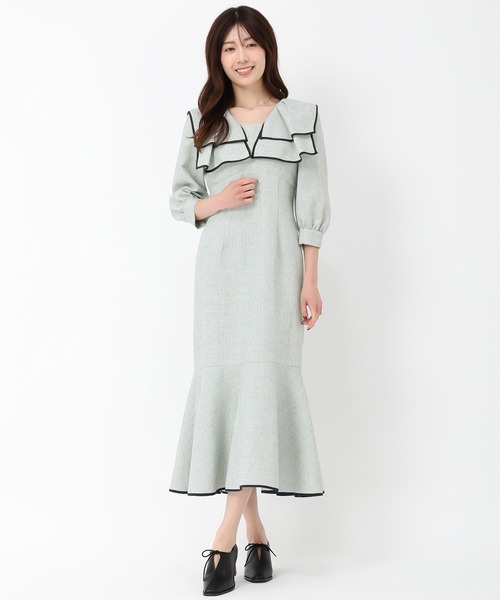 MISCH MASCH（ミッシュマッシュ）の「ビッグカラーマーメイドワンピース（ワンピース・レディース・ブルー/グリーン/イエロー・S/M）」の16枚目の写真