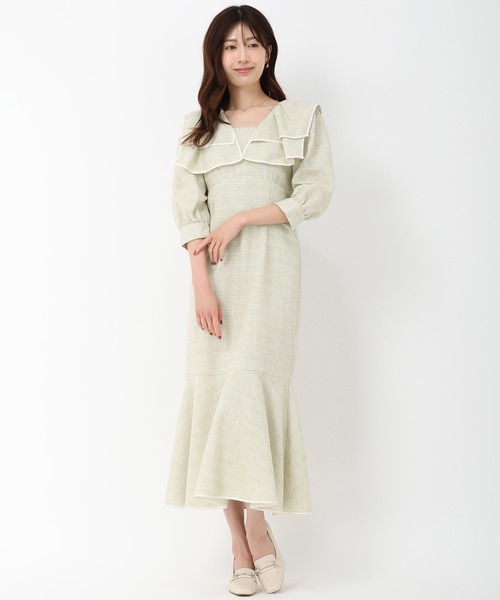 MISCH MASCH（ミッシュマッシュ）の「ビッグカラーマーメイドワンピース（ワンピース・レディース・ブルー/グリーン/イエロー・S/M）」の10枚目の写真