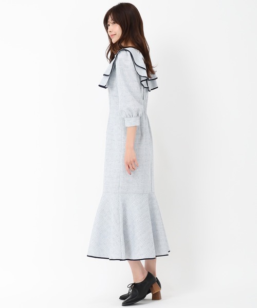 MISCH MASCH（ミッシュマッシュ）の「ビッグカラーマーメイドワンピース（ワンピース・レディース・ブルー/グリーン/イエロー・S/M）」の17枚目の写真