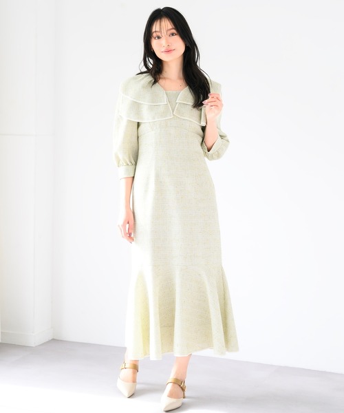 セール】2025春夏新作 ビッグカラーマーメイドワンピース（ワンピース