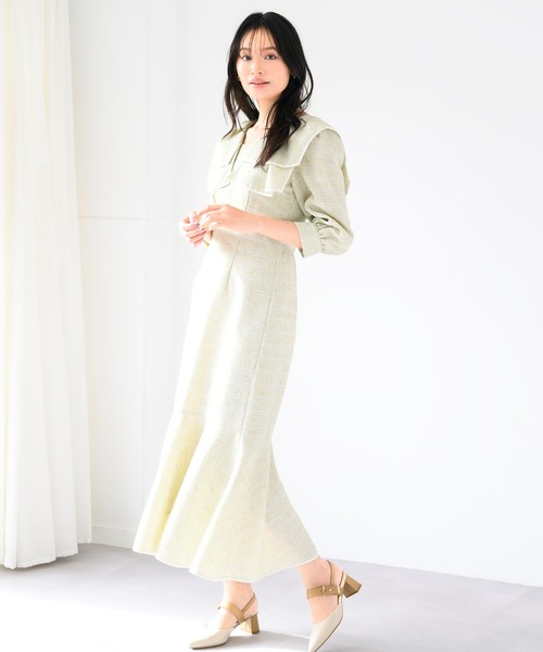 MISCH MASCH（ミッシュマッシュ）の「ビッグカラーマーメイドワンピース（ワンピース・レディース・ブルー/グリーン/イエロー・S/M）」の8枚目の写真
