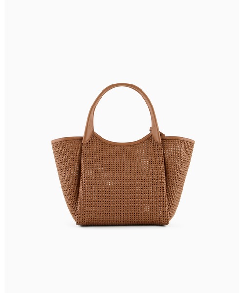 EMPORIO ARMANI（エンポリオアルマーニ）の「【エンポリオ アルマーニ】ショッパー 編み込み ロゴチャーム（トートバッグ・レディース・ブラウン/ブラック・FREE）」の16枚目の写真