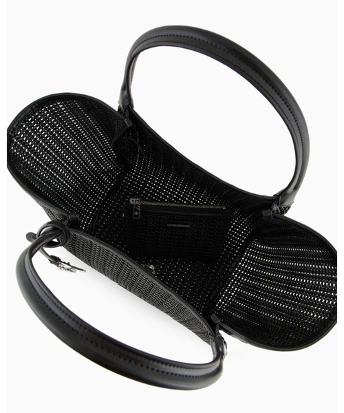 EMPORIO ARMANI（エンポリオアルマーニ）の「【エンポリオ アルマーニ】ショッパー 編み込み ロゴチャーム（トートバッグ・レディース・ブラウン/ブラック・FREE）」の11枚目の写真