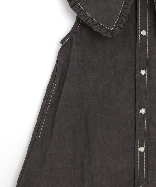 MAKE YOUR DAY（メイクユアデイ）の「ビッグカラーデニムワンピース■80～140cm（ワンピース・キッズ・ブラック/ブルー・140/130/120/100/80/110/90）」の15枚目の写真