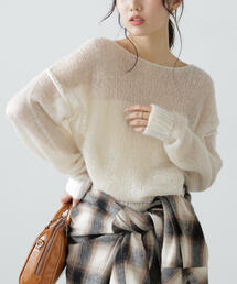 FREE'S MART | ◆配色レイヤードシアーニット(ニット/セーター)