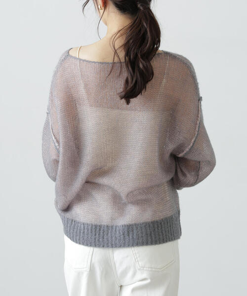 FREE'S MART（フリーズマート）の「◆配色レイヤードシアーニット（ニット/セーター・レディース・グレー/ホワイト/ライトグリーン・FREE）」の20枚目の写真