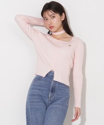 ビジュー付きピンク半袖ニット 31 sons de mode]ビジュー付きピンクニット半袖トップス - メルカリ