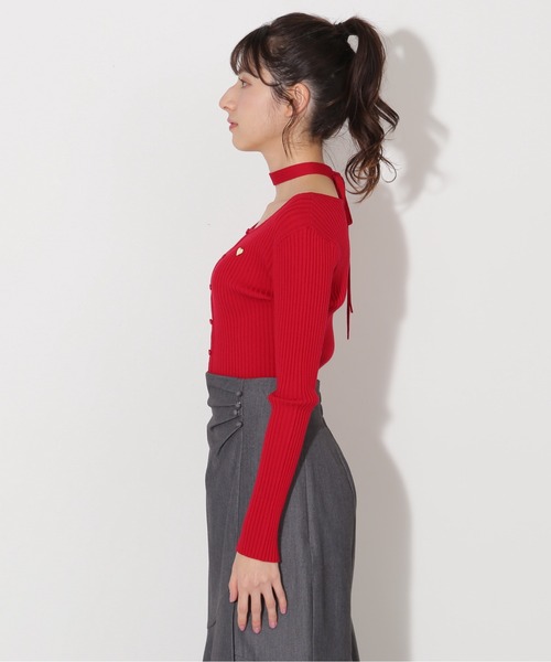 ハートチョーカー付きカーデトップス JILL by JILL STUART｜ハートチョーカー付きカーデトップス