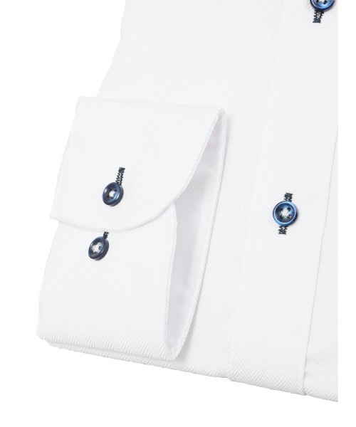 m.f.editorial（エムエフエディトリアル）の「【綿100% ノーアイロン】m.f.エディトリアル メンズ ボタンダウン ビジネスドレス 長袖シャツ（ビジネスシャツ・メンズ・ホワイト・首回り37cm-裄丈80cm/首回り39cm-裄丈80cm/首回り39cm-裄丈84cm/首回り41cm-裄丈82cm/首回り41cm-裄丈86cm/首回り43cm-裄丈82cm/首回り43cm-裄丈86cm）」の6枚目の写真