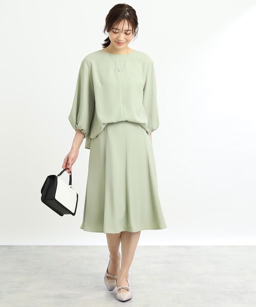 セール】【セットアップ可能】バックサテンフレアスカート（スカート