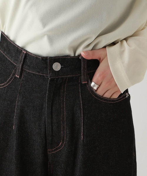 RAGEBLUE（レイジブルー）の「＜セットアップ対応＞ステッチデザイン/ロールアップデニムパンツ（デニムパンツ・レディース・ブラック・MEDIUM/SMALL）」の12枚目の写真