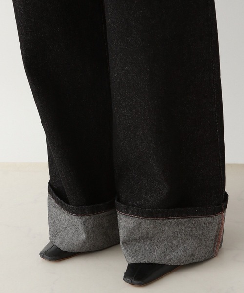 RAGEBLUE（レイジブルー）の「＜セットアップ対応＞ステッチデザイン/ロールアップデニムパンツ（デニムパンツ・レディース・ブラック・MEDIUM/SMALL）」の13枚目の写真