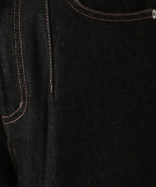 RAGEBLUE（レイジブルー）の「＜セットアップ対応＞ステッチデザイン/ロールアップデニムパンツ（デニムパンツ・レディース・ブラック・MEDIUM/SMALL）」の17枚目の写真