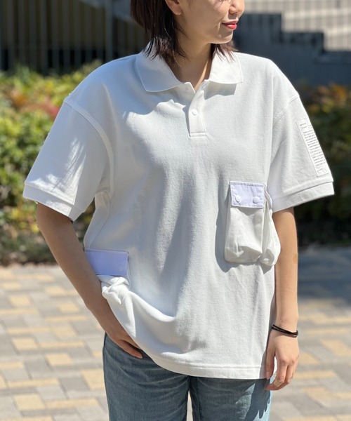 CHUMS(チャムス)の「【CHUMS】 Space Polo Shirt スペースポロシャツ(ポロシャツ・メンズ・ブラック/ホワイト・LARGE/MEDIUM/X-LARGE)」の1枚目の写真