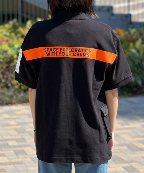 CHUMS(チャムス)の「【CHUMS】 Space Polo Shirt スペースポロシャツ(ポロシャツ・メンズ・ブラック/ホワイト・LARGE/MEDIUM/X-LARGE)」の4枚目の写真