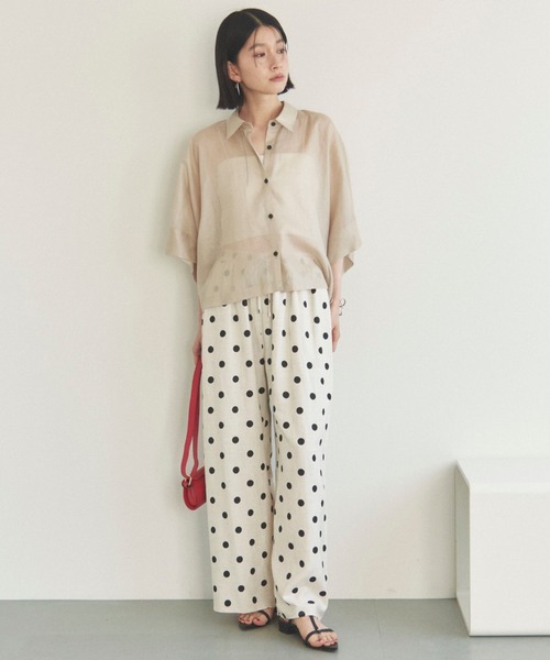 Doux archives(ドゥアルシーヴ)の「シアーチンツドルマンシャツ(シャツ/ブラウス・レディース・ブラック/ブルーグリーン/ベージュ・FREE)」の10枚目の写真