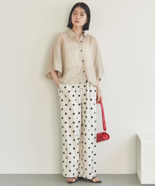Doux archives(ドゥアルシーヴ)の「シアーチンツドルマンシャツ(シャツ/ブラウス・レディース・ブラック/ブルーグリーン/ベージュ・FREE)」の8枚目の写真