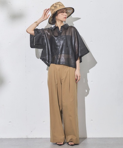 Doux archives(ドゥアルシーヴ)の「シアーチンツドルマンシャツ(シャツ/ブラウス・レディース・ブラック/ブルーグリーン/ベージュ・FREE)」の22枚目の写真