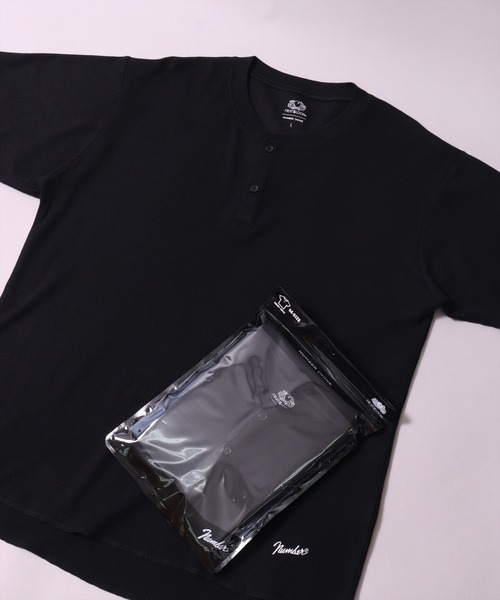 FRUIT OF THE LOOM(フルーツオブザルーム)の「(GA)【FTL×NUMBER(N)INE】【パックT】ワッフル ラウンドヘム ヘンリーネック Tシャツ(Tシャツ/カットソー・メンズ・ブラック/杢グレー/オフホワイト・L/M/XL)」の2枚目の写真