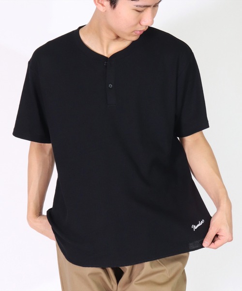 FRUIT OF THE LOOM(フルーツオブザルーム)の「(GA)【FTL×NUMBER(N)INE】【パックT】ワッフル ラウンドヘム ヘンリーネック Tシャツ(Tシャツ/カットソー・メンズ・ブラック/杢グレー/オフホワイト・L/M/XL)」の8枚目の写真
