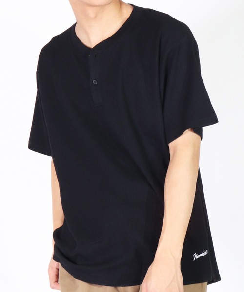FRUIT OF THE LOOM(フルーツオブザルーム)の「(GA)【FTL×NUMBER(N)INE】【パックT】ワッフル ラウンドヘム ヘンリーネック Tシャツ(Tシャツ/カットソー・メンズ・ブラック/杢グレー/オフホワイト・L/M/XL)」の7枚目の写真