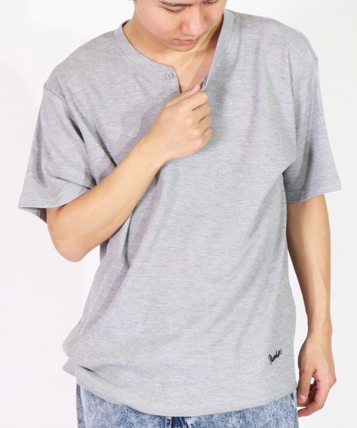 FRUIT OF THE LOOM(フルーツオブザルーム)の「(GA)【FTL×NUMBER(N)INE】【パックT】ワッフル ラウンドヘム ヘンリーネック Tシャツ(Tシャツ/カットソー・メンズ・ブラック/杢グレー/オフホワイト・L/M/XL)」の10枚目の写真