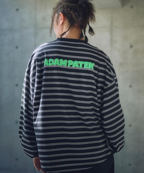 ADAM PATEK(アダムパテック)の「mlt5093-rounded border long sleeveT ロングスリーブTシャツ(Tシャツ/カットソー・メンズ・ブラック/ホワイト・2/1)」の1枚目の写真