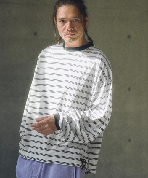 ADAM PATEK(アダムパテック)の「mlt5093-rounded border long sleeveT ロングスリーブTシャツ(Tシャツ/カットソー・メンズ・ブラック/ホワイト・2/1)」の5枚目の写真