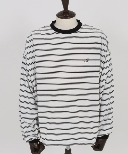 ADAM PATEK(アダムパテック)の「mlt5093-rounded border long sleeveT ロングスリーブTシャツ(Tシャツ/カットソー・メンズ・ブラック/ホワイト・2/1)」の16枚目の写真