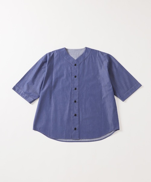 JOURNAL STANDARD relume(ジャーナルスタンダード レリューム)の「【ZOZO限定】CHAMBRAY ベースボールシャツ(シャツ/ブラウス・メンズ・ロイヤルブルー/ブルー/ブラック・XS/S/M/L/XL)」の3枚目の写真