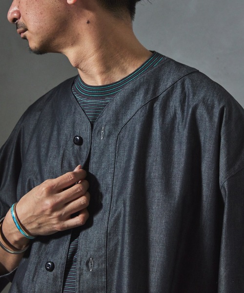 JOURNAL STANDARD relume(ジャーナルスタンダード レリューム)の「【ZOZO限定】CHAMBRAY ベースボールシャツ(シャツ/ブラウス・メンズ・ロイヤルブルー/ブルー/ブラック・XS/S/M/L/XL)」の8枚目の写真