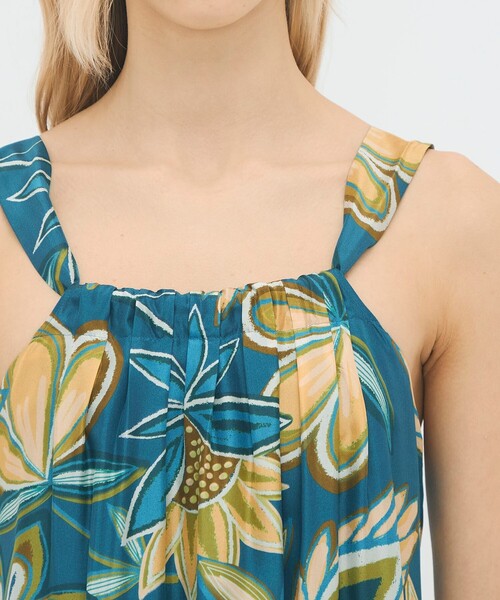 シルク COLETTEフラワープリント ロングワンピース（ワンピース